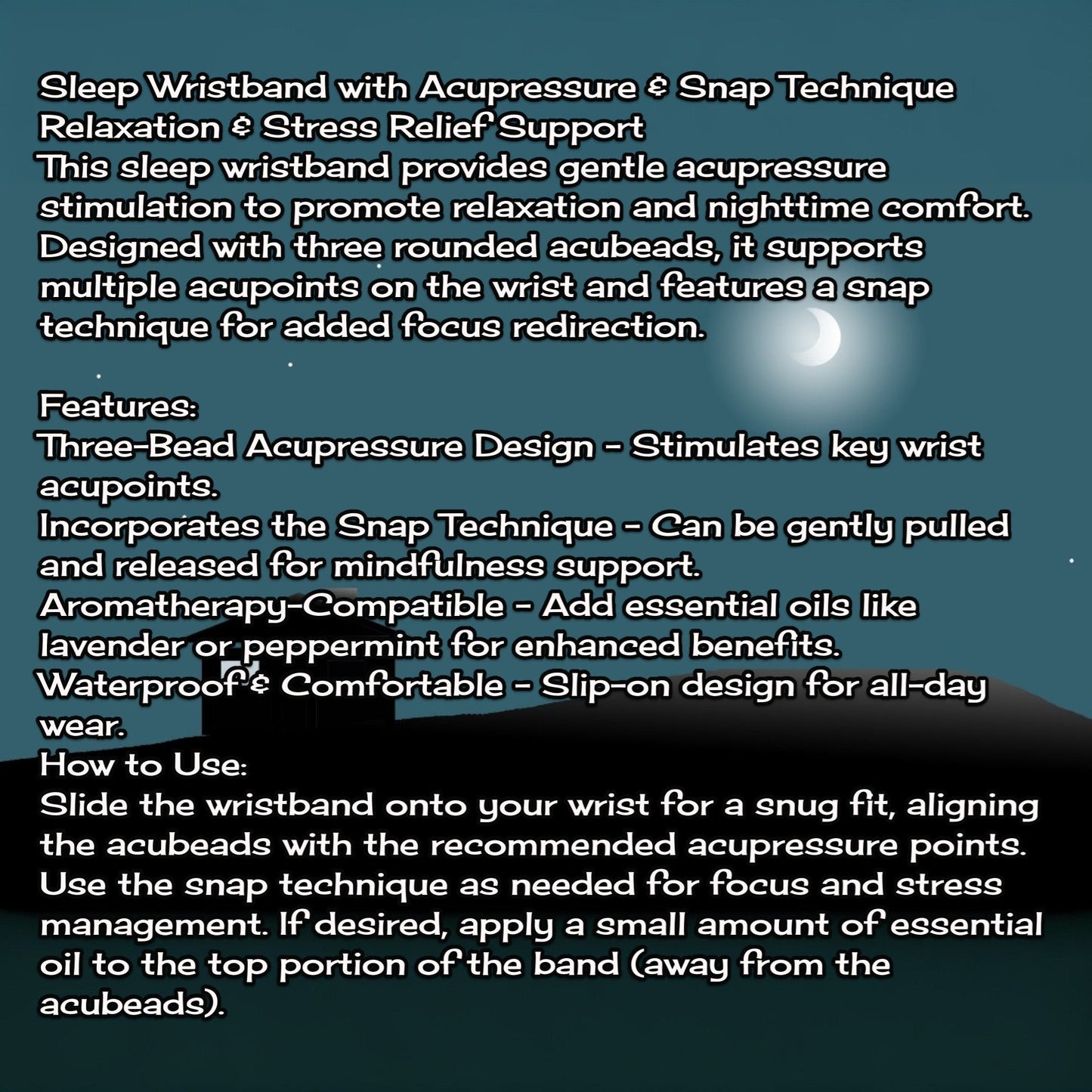 Acupressure Sleep Aid Wristband for Restlessness and Stress Support