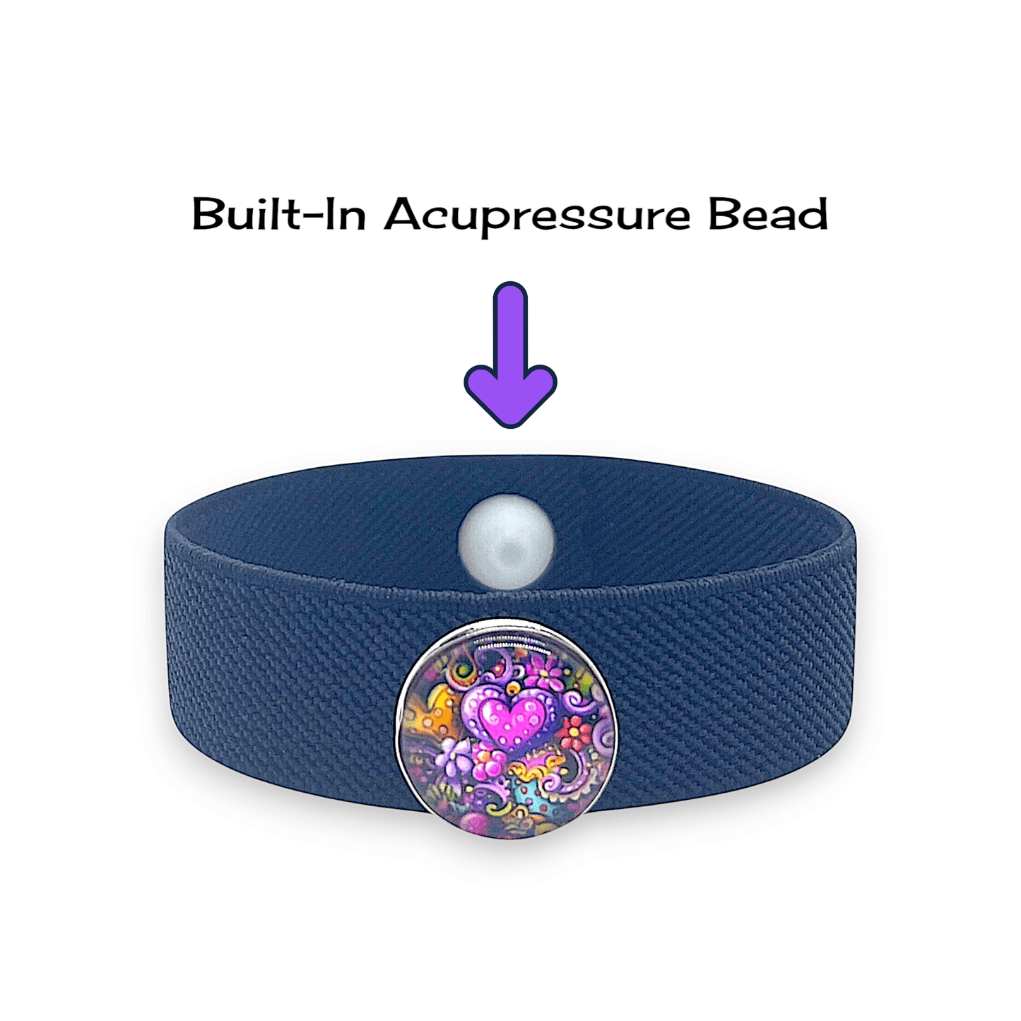 Anxiety Bracelet – Relaxation & Focus Support, Heart Party Charm