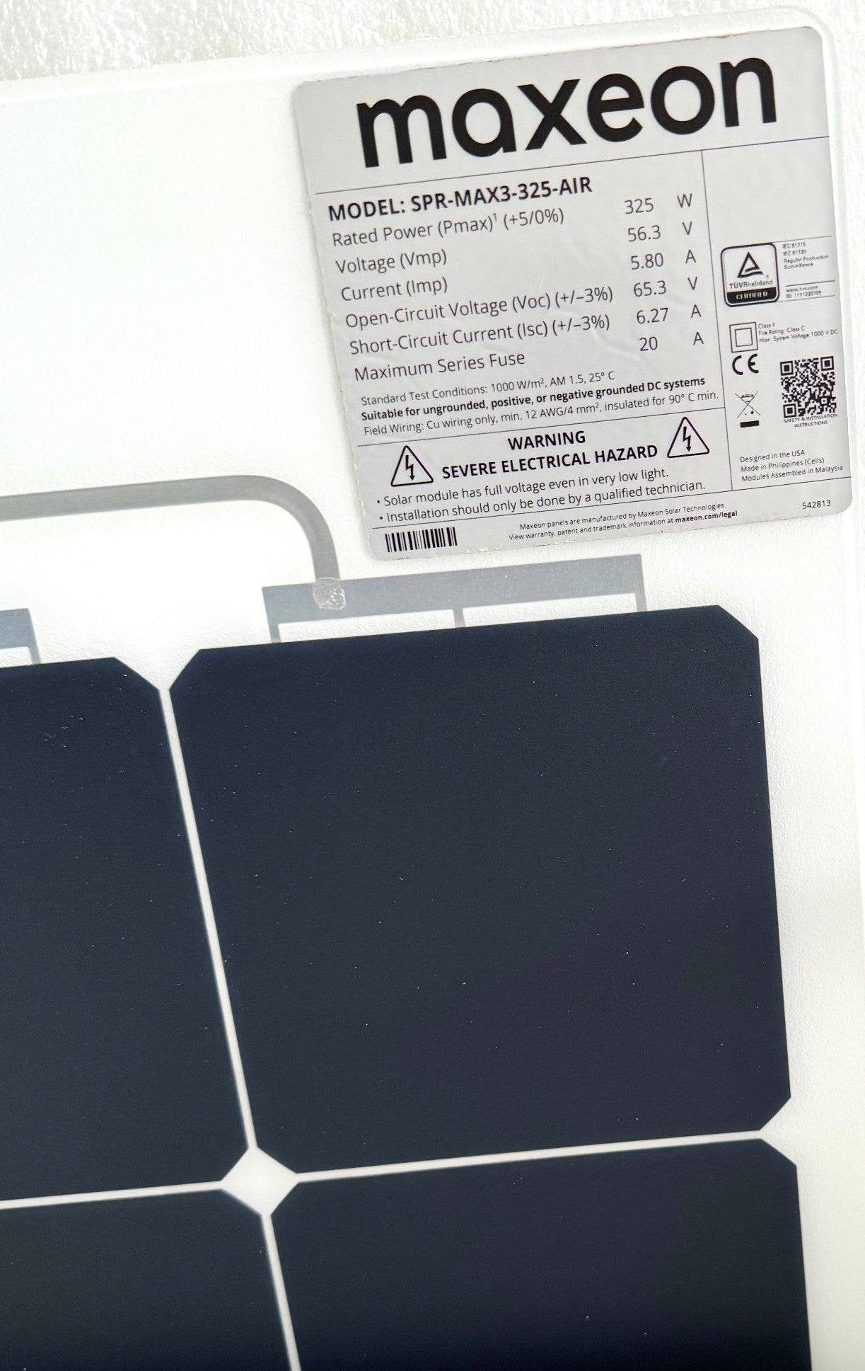 Sunpower Maxeon Air 330W Flexible Solar Panel