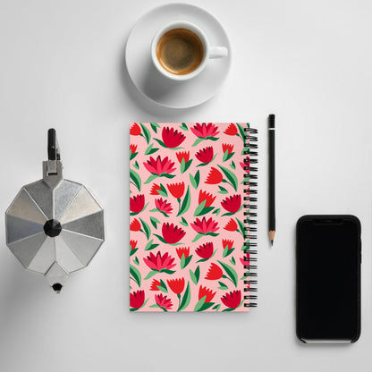 Spiral notebook - Bright Floral - 140 Pages