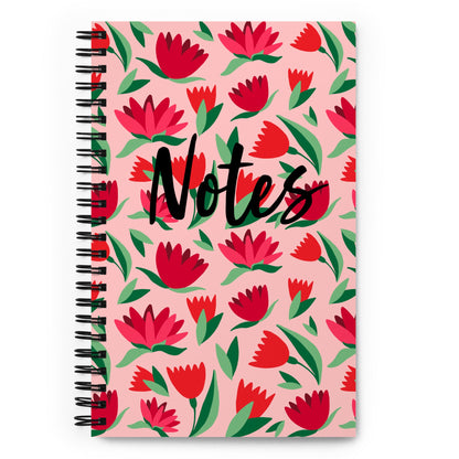 Spiral notebook - Bright Floral - 140 Pages