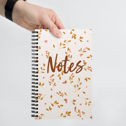 Spiral notebook - Fall Floral - 140 Pages