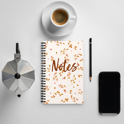 Spiral notebook - Fall Floral - 140 Pages