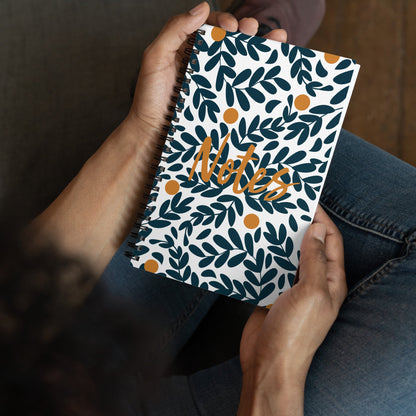 Spiral notebook - Blue Abstract Plants - 140 Pages