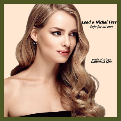 925 Sterling Silver Classic French Lock Hoop Earrings, 15mm-20mm, Hypoallergenic, Perfect for Men Women and Girls