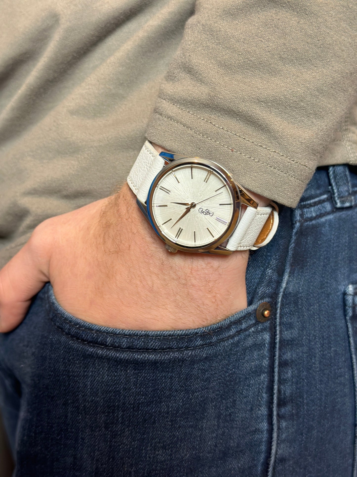 White Sunburst Watch
