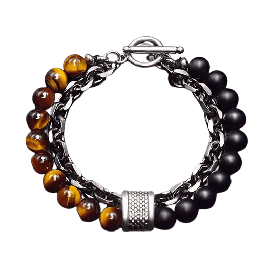 Tiger Eye Lava Stone Bracelet
