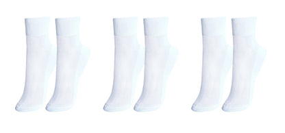 tittimitti® 100% Mercerized Cotton "Filo di Scozia" Women's Ankle Socks. 3-Pack. Made in Italy.