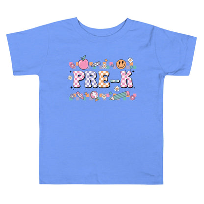 Pre-K T-Shirt Retro Checker Top, Back to School, Toddler Short Sleeve Tee