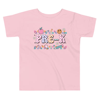 Pre-K T-Shirt Retro Checker Top, Back to School, Toddler Short Sleeve Tee
