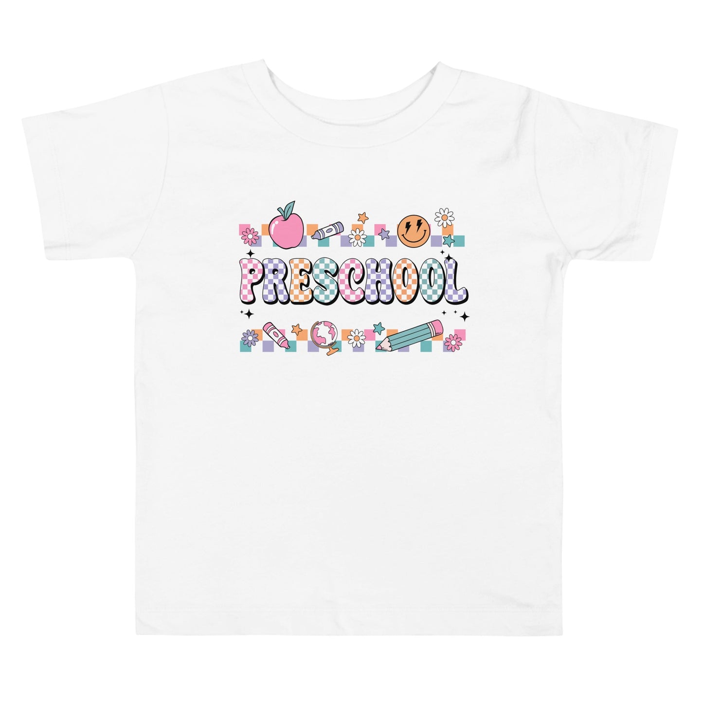 Preschool T-Shirt Retro Checker Top, Back to School, Toddler Short Sleeve Tee