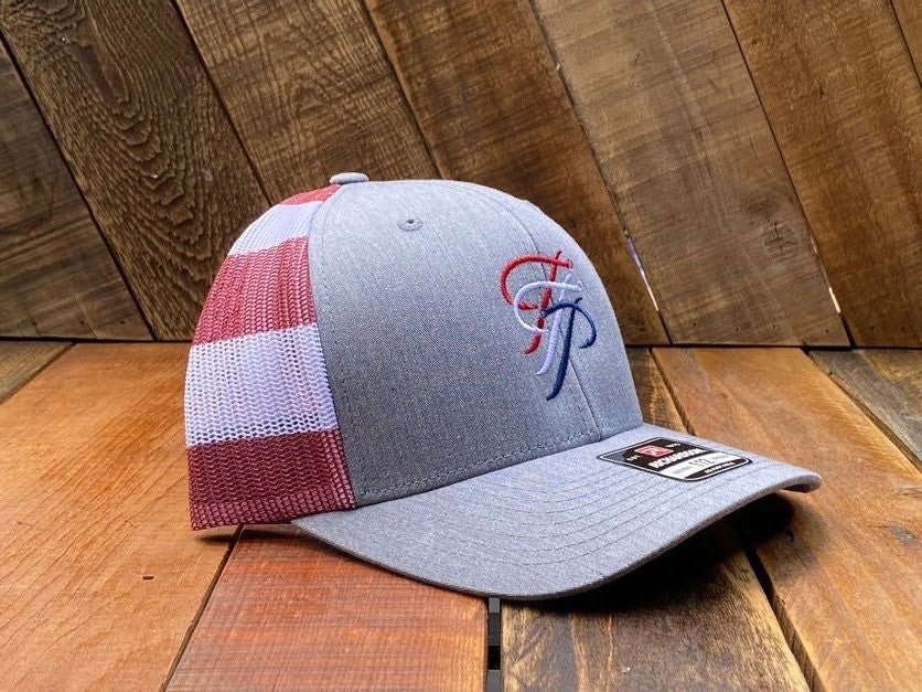 TTP Heather Grey/ USA Mesh Embroidered