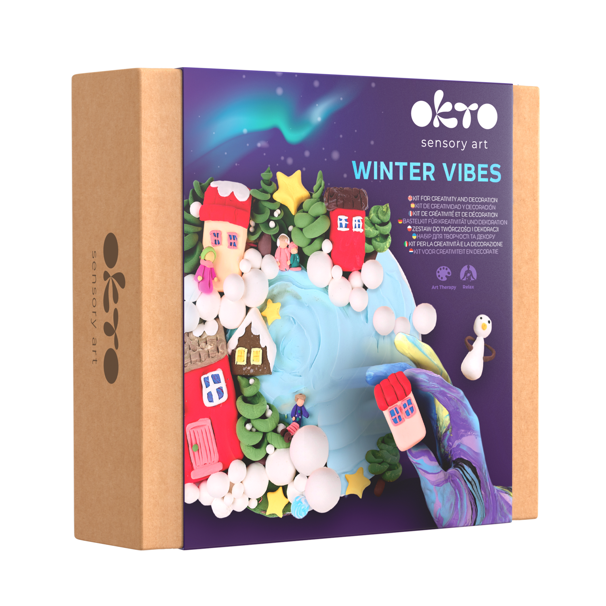 OKTO Air-Dry Clay 3D Painting Kit – 3D Winter Vibes (11.4 x 11.4 in)