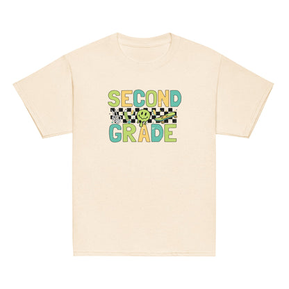 Second Grade T-Shirt Retro Skate Natural Shirt, Back to School T-Shirt Kids